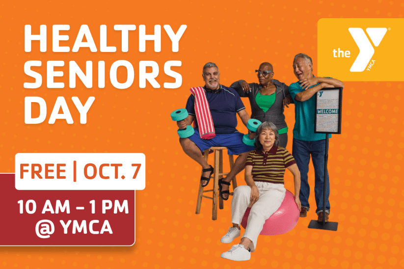 Healthy Seniors Day graphic promoting the October 7 event at the Dr. P. Phillips YMCA.